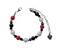 HOOLRZI Braccialetto da donna con perline regolabili alla moda con ciondolo a forma di cuore unico per feste e appuntamenti