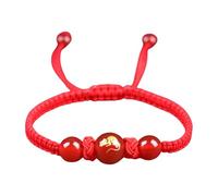 HOOLRZI Braccialetto regolabile rosso con ciondolo a forma di serpente cinese, corda intrecciata, adatto per gli appassionati di moda