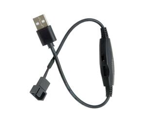 HOOLRZI Cavo adattatore di alimentazione per ventola USB a 4 pin, da 5 V a 12 V, con interruttori, da USB a 4 pin