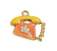 HOOLRZI Componente Gioielli Artistici per Gelato/Tazza/Telefono Ciondolo in Acciaio Inossidabile per Accessori Portachiavi Personalizzati Regalo per Amanti del Gelato