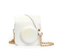 HOOLRZI Custodia in pelle PU per fotocamera Mini12 Instants con spallacci regolabili e tasca, bianco