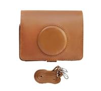 HOOLRZI Custodia per fotocamera EVO PU borsa leggera e tracolla per fotocamera con tracolla regolabile supporto in pelle, Marrone