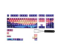 HOOLRZI DoubleShots PBT Retroilluminato Keycaps 124 Viola Dreamland Dye-Sub Keycap Incisione Laterale Per 68/84/104 Tastiera Meccanica Dyesublimation Keycaps