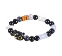 HOOLRZI Elegante braccialetto alla moda con gatti in vetro, accessorio alla moda per uso quotidiano, appuntamenti e feste