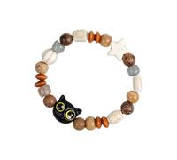 HOOLRZI Elegante braccialetto alla moda con gatti in vetro, accessorio alla moda per uso quotidiano, appuntamenti e feste