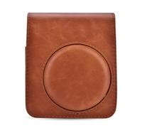 HOOLRZI Elegante custodia per fotocamera in pelle PU per fotocamera da 70 film, chiusura sicura, con tracolla per il trasporto, Marrone