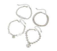 HOOLRZI Elegante perla irregolare con ciondolo elastico a forma di cuore per una vestibilità comoda, accessorio alla moda da donna