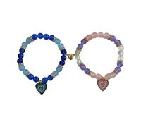 HOOLRZI Eleganti braccialetti per coppia con cuori ad alta elasticità, comodi per feste romantiche e da indossare tutti i giorni, chiusura facile, Misura unica, come descritto