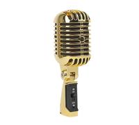 HOOLRZI Microfono dinamico vintage da palcoscenico antico aspetto nostalgico in metallo pickup montato agli urti per musicisti e vocalisti Microfono cardioide unidirezionale