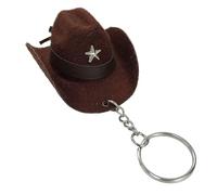HOOLRZI Portachiavi Cappello da Cowboy Elegante Cappello da Cowboy Occidentale Portachiavi Ciondolo Portachiavi in Pelle Resistente Borsa Portatile Portachiavi Decorazione per Uomo Donna