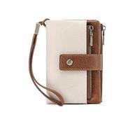 HOOLRZI Portafoglio con pochette a tre ante bloccante con finestra trasparente Borsa da viaggio in pelle da donna e portafoglio da donna con design a cinturino