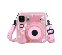 HOOLRZI Protezione trasparente per fotocamera con tasca per foto e supporto solido adesivo per tracolla personalizzabile, B