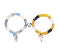HOOLRZI Set di 2 braccialetti di fissaggio con ciondolo a forma di gatto, per uso quotidiano e feste, regolabile, accessorio per catena a mano