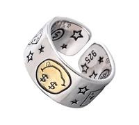 HOOLRZI Smiles Face Star Dices anelli di apertura formato regolabile gioielli alla moda per abiti alla moda ed eleganti gioielli per feste, Misura unica, come descritto, come descritto