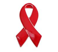 HOOLRZI Spilla Spilla Nastro rosso Spilla Tubercolosi Spilla per la consapevolezza dell'HIV AIDS Spilla Speranza Nastro smaltato Spille Distintivo per forniture per eventi di beneficenza