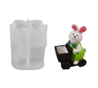 HOOLRZI Stampi in silicone a forma di lepre pasquale, per colata in resina, contenitore per cemento, decorazione per la casa, stampi per sapone