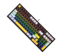 HOOLRZI Tastiera meccanica a 98 tasti con retroilluminazione a LED Tastiera ergonomica per PC Computer Gaming Office Use Comfortable Feel