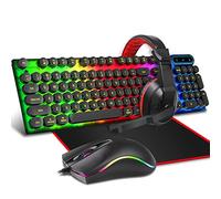 HOOLRZI Tastiera Meccanica E Mouse Combo Rgb Gaming 104 Tasti Usb Tastiere Mouse E Mouse Pad Per Computer Desktop Tastiera Meccanica E Mouse Combo Rgb Gaming 104 Tasti Usb Tastiere Mouse