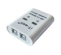 HOOLRZI USB Interruttore Manuale Hub Stampante Condivisione Dispositivo 2 In 1 Out Trasferimento Dati Hub Converter Nero/Bianco Interruttore Kvm 2 Porte Usb 2.0