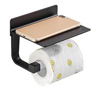 Hoomtaook Porta Carta Lgienica Lgienica Portarotolo Porta rotolo Carta Lgienica Portarotoli da Porta Carta, Colla Brevettata Alluminio, Finitura Opaca Nero