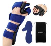 HOOMTREE Guida a riposo per ictus, guida per mano destra e sinistra con separatore di impronte digitali, supporto per polso per distorsioni, tendinite, tunnel carpale (sinistro, blu)