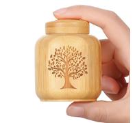 HOOMTREE Mini urna per cenere umana in bambù, piccola urna per cenere umana con motivo albero della vita inciso, scatola commemorativa in pelliccia per gatti, cani, cenere (albero della vita, 1 pezzo)