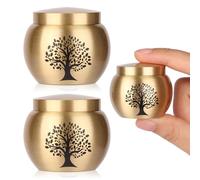 HOOMTREE Set di 2 piccole urne per ceneri umane, mini urne per ceneri umane o di animali domestici, decorazione per ceneri dell'albero della vita, per donne adulte, maschi e animali domestici
