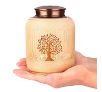 HOOMTREE Urna souvenir per ceneri umane,Urne medie per cenere umana in bambù,Urna decorativa con albero del modello di vita, fino a 83 pollici cubi