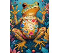 Hoonjiin Animali Rane Dipingi con i Numeri per Adulti con Cornice,Piante Pittura Acrilica Fai da Te per adulti principianti,Kit per dipingere con i numeri per Decora la Casa Regalo 24x30inch