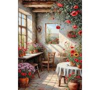 Hoonjiin Dipingere con i Numeri senza Cornice per Adulti Principianti,Camera dei Fiori DIY Paint by Numbers,Fattoria Kit di Pittura con numeri con 3 Pennelli e Vernice Acrilica per la Casa 50x65cm