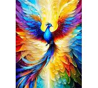 Hoonjiin Dipingere con i Numeri senza Cornice per Adulti Principianti,Fenice colorata DIY Paint by Numbers,Animali Kit di Pittura con numeri con 3 Pennelli e Vernice Acrilica per la Casa 60x90cm