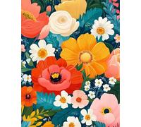 Hoonjiin Fiore colorato Dipingi con i Numeri per Adulti con Cornice,Astratto Pittura Acrilica Fai da Te per adulti principianti,Kit per dipingere con i numeri per Decora la Casa Regalo 8x12inch