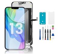 Hoonyer Set di ricambio per display iPhone 13, schermo 3D Touch con cornice e digitalizzatore, con strumento di riparazione, adesivo impermeabile e protezione schermo temperato, per iPhone 13