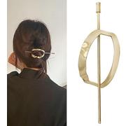 Hoop and Pin Barrette, Hair Edit Hoop and Pin,The Hair Edit Hoop & Pin Barrette,Vintage Geometric Gold Oval Metal Hair Cuff Pin Barrette Circle Clip Accessories (Gold-ellipse)