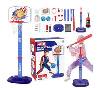 Hoop Pallacanestro per i bambini piccoli Set di Basket Hoop - Giocattoli Corte Altezza Regolabile - Pallina da baseball Toy Coperto Outdoor per 1-8 anni, bambini, hij