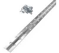 Hoopever Cerniera in metallo per pianoforte, 600 x 50 x 1 mm, in acciaio inox, lunga 270 gradi, resistente, per pianoforti, armadi, porte, grandi finestre, barche, con viti, cromate