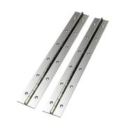 Hoopever - Confezione da 2 Cerniere in Metallo per Pianoforte, 600 x 50 x 1 mm, in Acciaio Inox, Apertura a 270 Gradi, Resistenti, per Pianoforti, Armadi, Porte, Grandi Finestre, Barche, con Viti