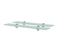 Hoopleep 2-Piece Clear Floating Glass Shelves, 60 x 10 cm, spessore 8 mm, vetro temperato di sicurezza, montaggio a parete per bagno, camera da letto, decorazione vivente, moderno display