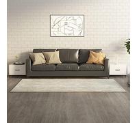 Hoopleep 2 tavole da caffè High Gloss White for Living Room, 50 x 50 x 40 cm, design moderno con decorazione per lo stoccaggio, robusto materiale in legno, durevoli legs in metallo per la stabilità