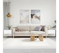 Hoopleep 2 tavolette da caffè bianco lucido, 50 x 46 x 50 cm, legno e metallo ingegnerizzato, Modern Living Room Tables with Storage Drawer & Open Compartment, Center Table Set for Home Lounge