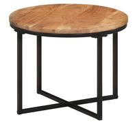 Hoopleep Acacia Wood Square Coffee Table, 45 x 45 x 35 cm, Solid Acacia Wood & Iron Legs, Natural Finish, Modern Living Room Center Table for Drinks & Decor