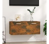 Hoopleep Armadio da parete 80 x 35 x 36,5 cm, in legno, design scandinavo, con 2 ante, montaggio a parete per soggiorno, camera da letto, portata massima 60 kg