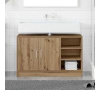 Hoopleep Artisan - Cabinet in legno di quercia, 90 x 29 x 55 cm, in stile rustico per piccole sale da bagno, facile da assemblare e riporre