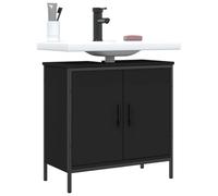 Hoopleep Black Bathroom Vanity Sink Cabinet, 60 x 30 x 60 cm, legno composito, design spaziale con ample storage per servizi igienici, costruzione durevole per piccoli bagni