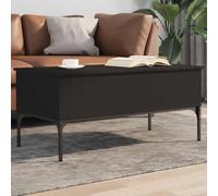 Hoopleep Black Coffee Table for Living Room, 100 x 50 x 45 cm Lift Top Design with Hidden Storage, Modern Center Table, Durable Engineered Wood & Metal Frame Adjustable Height