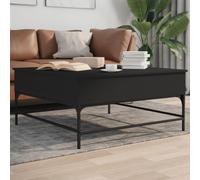 Hoopleep Black Coffee Table for Living Room, 95 x 95 x 45 cm Lift Top Design, Engineered Wood & Metal Frame, Modern Center Table with Storage for Home Office