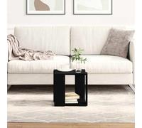 Hoopleep Black Oak Look Coffee Table, 32 x 32 x 30 cm, legno ingegnerizzato, quadrato, Modern Living Room Center Table, Minimalist Design for Drinks, Magazine, Decor