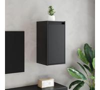 Hoopleep Black Solid Pine Wood Cabinets, 2 pezzi, 30 x 30 x 60 cm, Floating Mounted Storage Shelves for Living Room, Bedroom, Kitchen Decor & Display