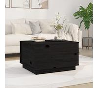 Hoopleep Black Solid Pine Wood Coffee Table, 60 x 50 x 35 cm Living Room Center Table with Storage, Modern Lift Top Design for Laptop Use & Dining, Durable Wood Frame