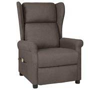 Hoopleep Brown Fabric Massage Recliner Chair, 6 punti vibrazione, manuale di reclinazione per la stanza vivente, confortevole rivestimento Upholstered per piccoli spazi, lettura, bedroom, max 110 kg